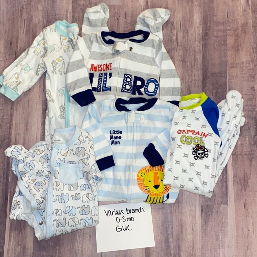 0-3 month footie jams bundle